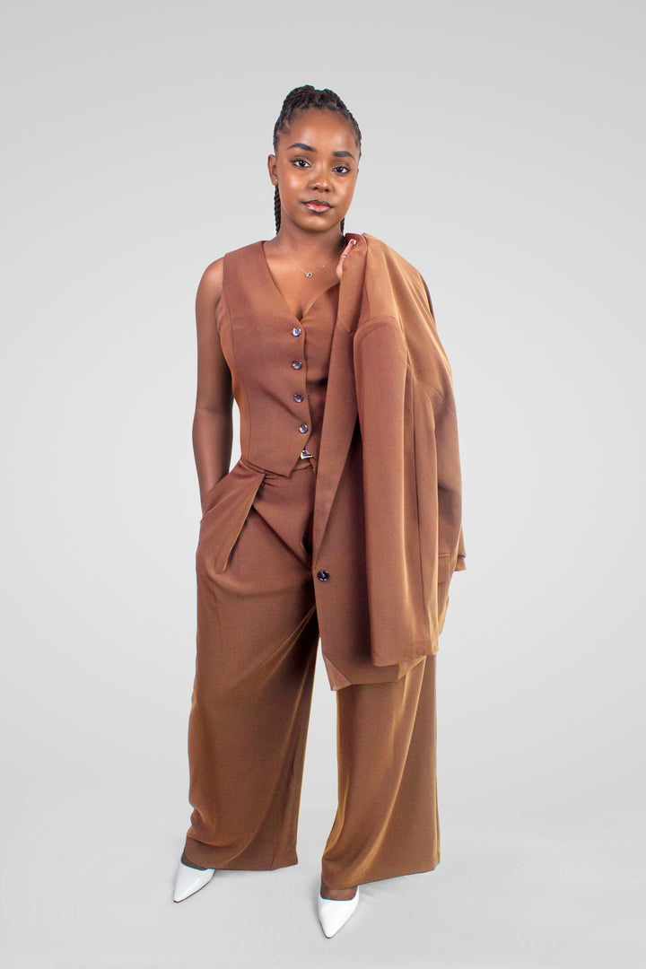 MULHER-BLAZER CASTANHO NOVO