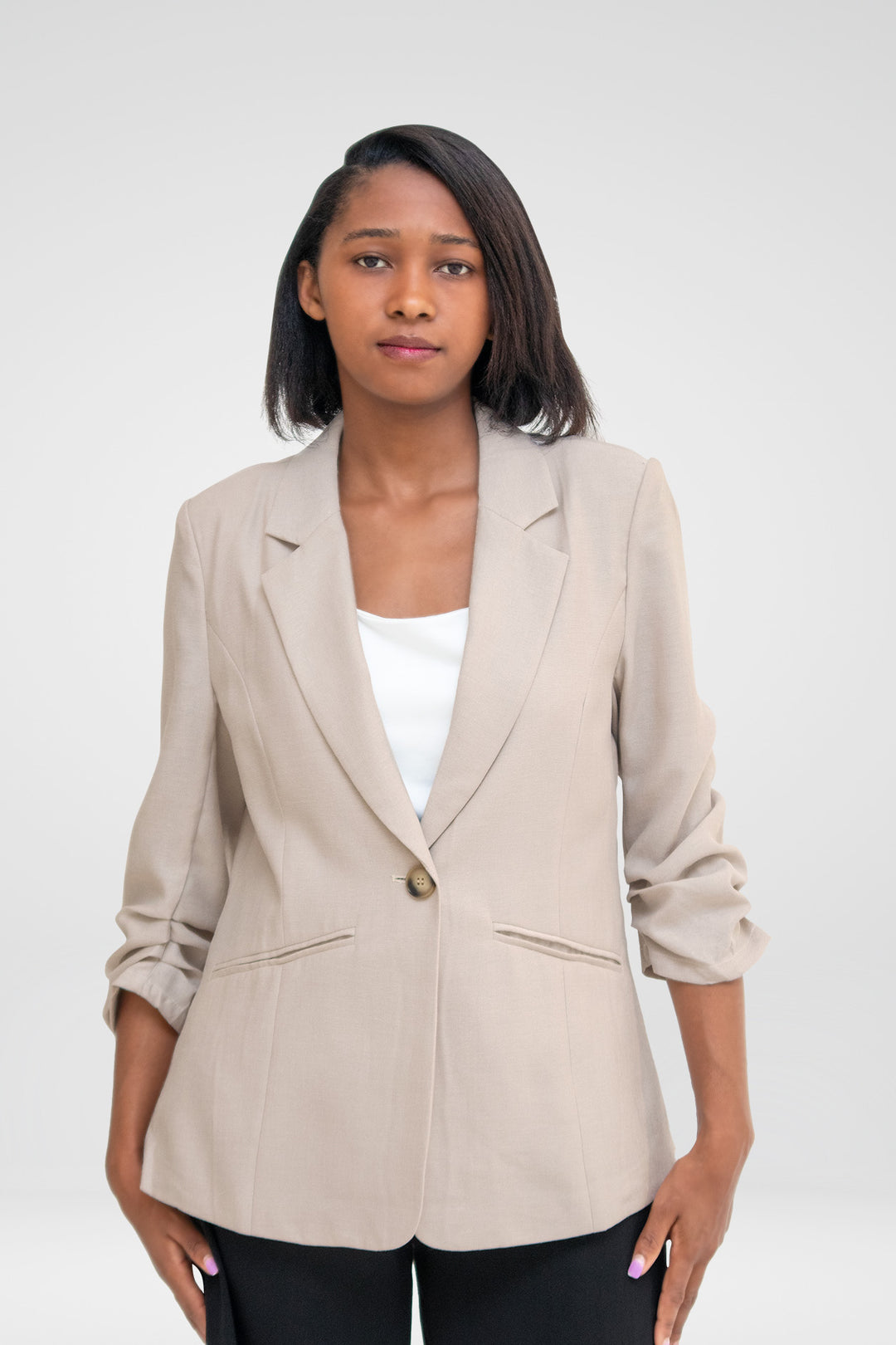 MULHER- BLAZER CREME NOVO
