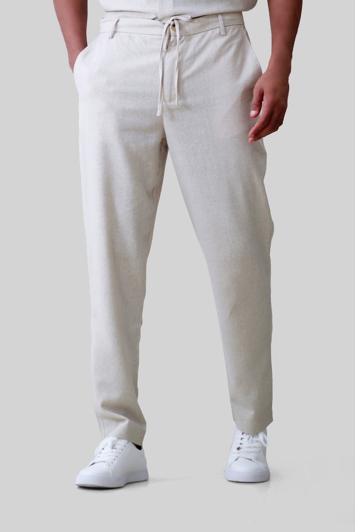 HOMEM-CALÇA CASUAL BEGE NOVA