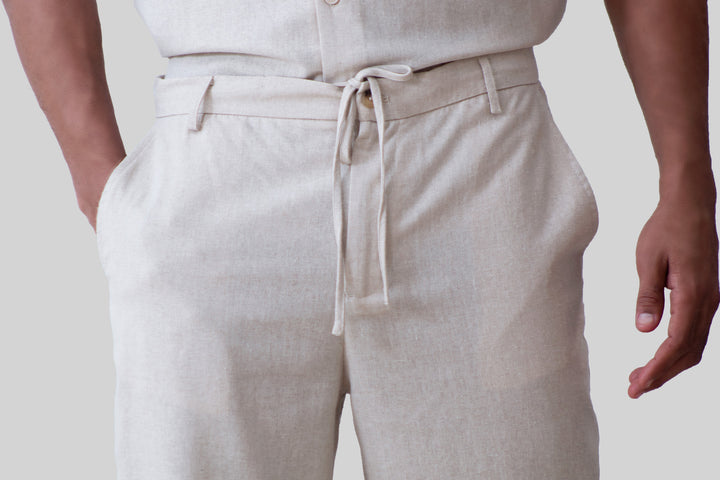 HOMEM-CALÇA CASUAL BEGE NOVA