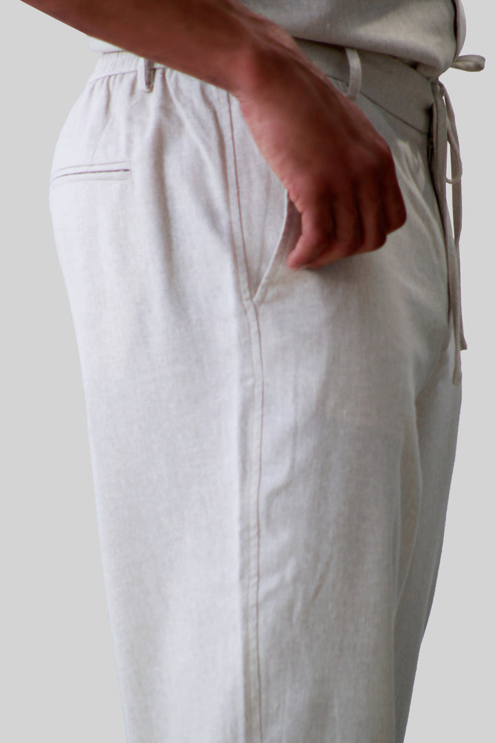 HOMEM-CALÇA CASUAL BEGE NOVA