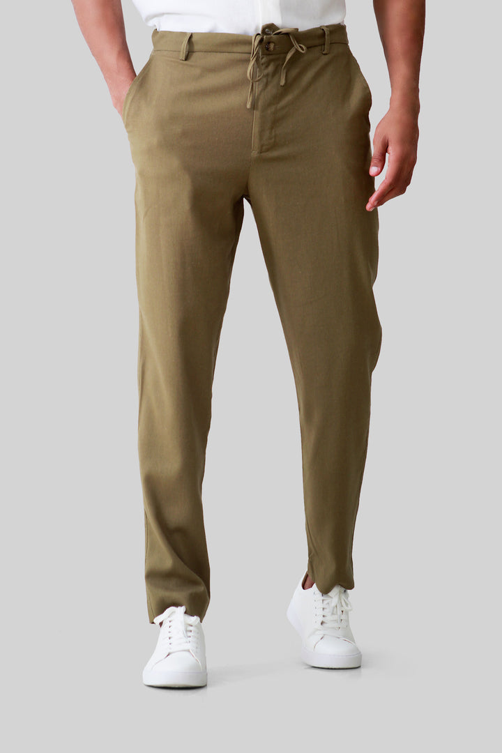 HOMEM-CALÇA CASUAL VERDE NOVA