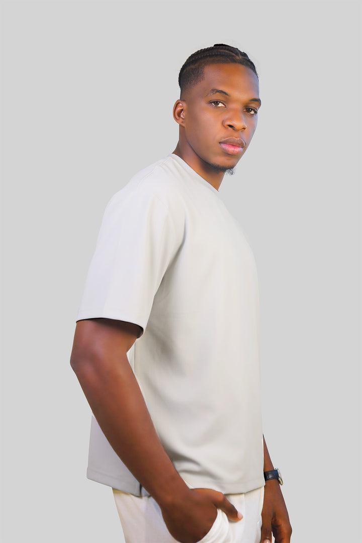 HOMEM-T-SHIRT CINZA-CLARA NOVA