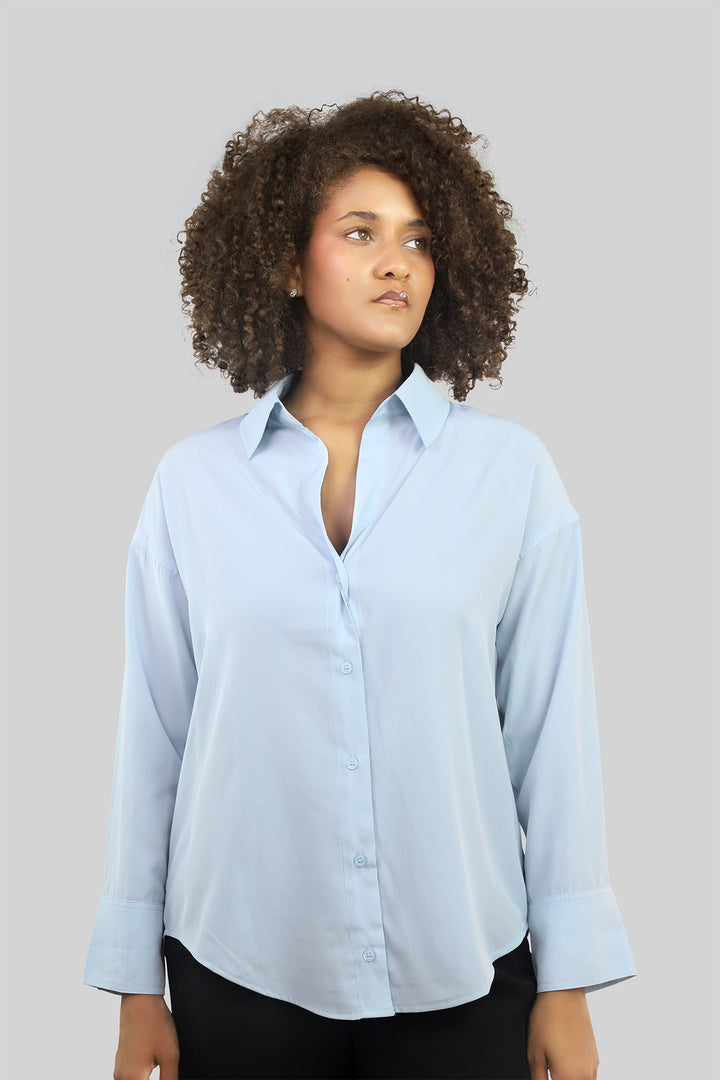 MULHER-CAMISA AZUL NOVA