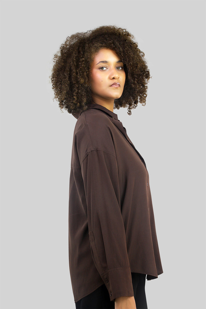 MULHER-CAMISA CASTANHA NOVA