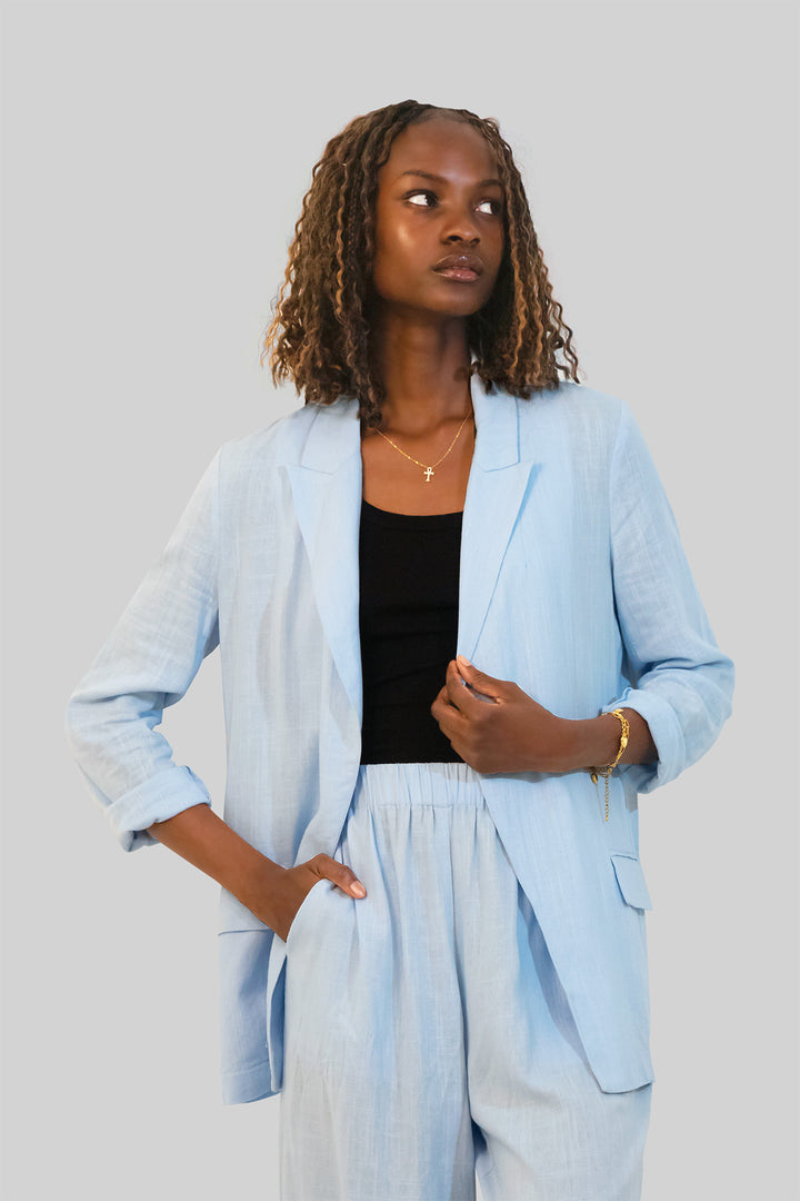MULHER- BLAZER AZUL NOVO