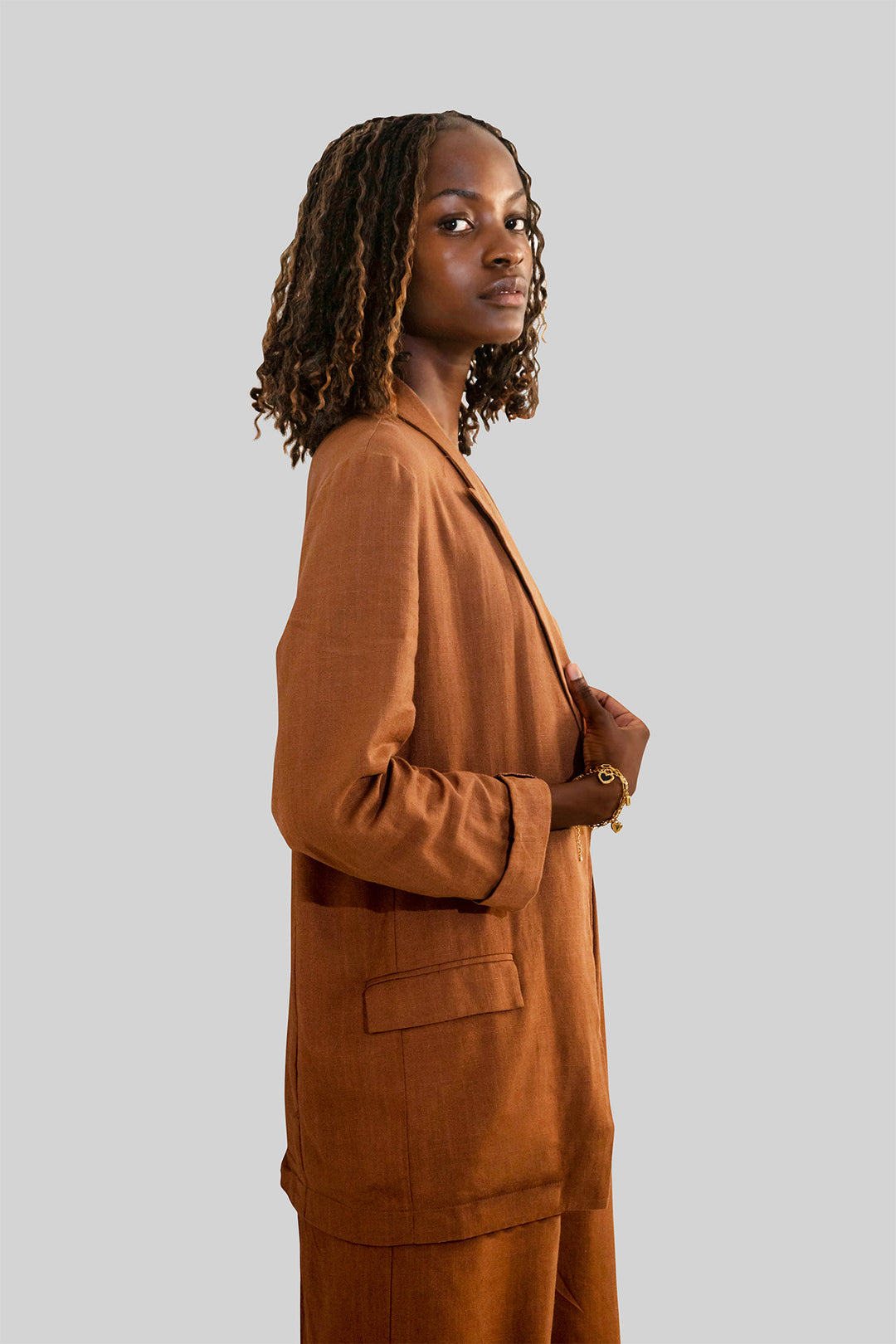 MULHER- BLAZER CASTANHO NOVO