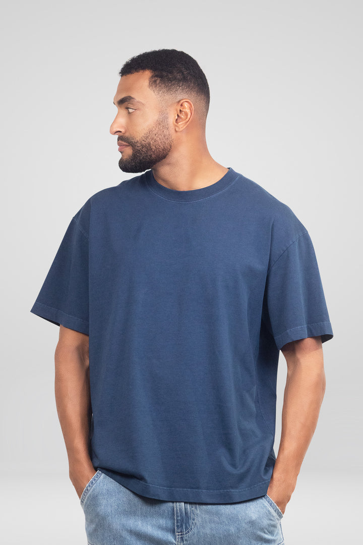 HOMEM-T-SHIRT AZUL NOVA
