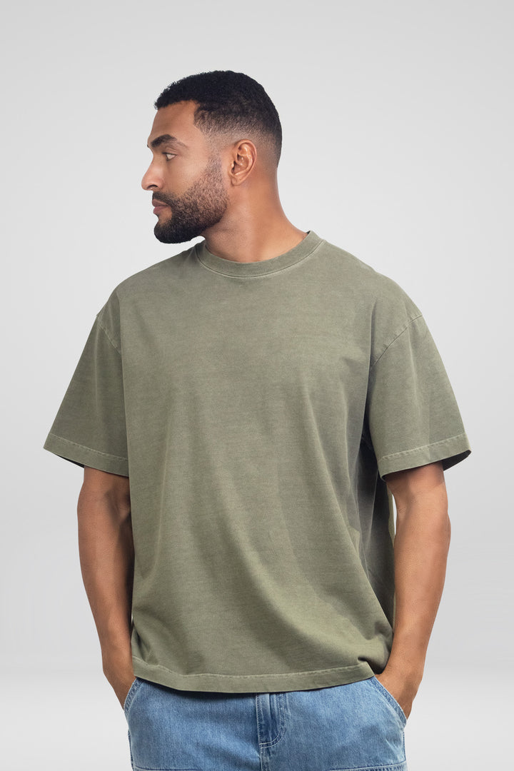 HOMEM-T-SHIRT VERDE NOVA