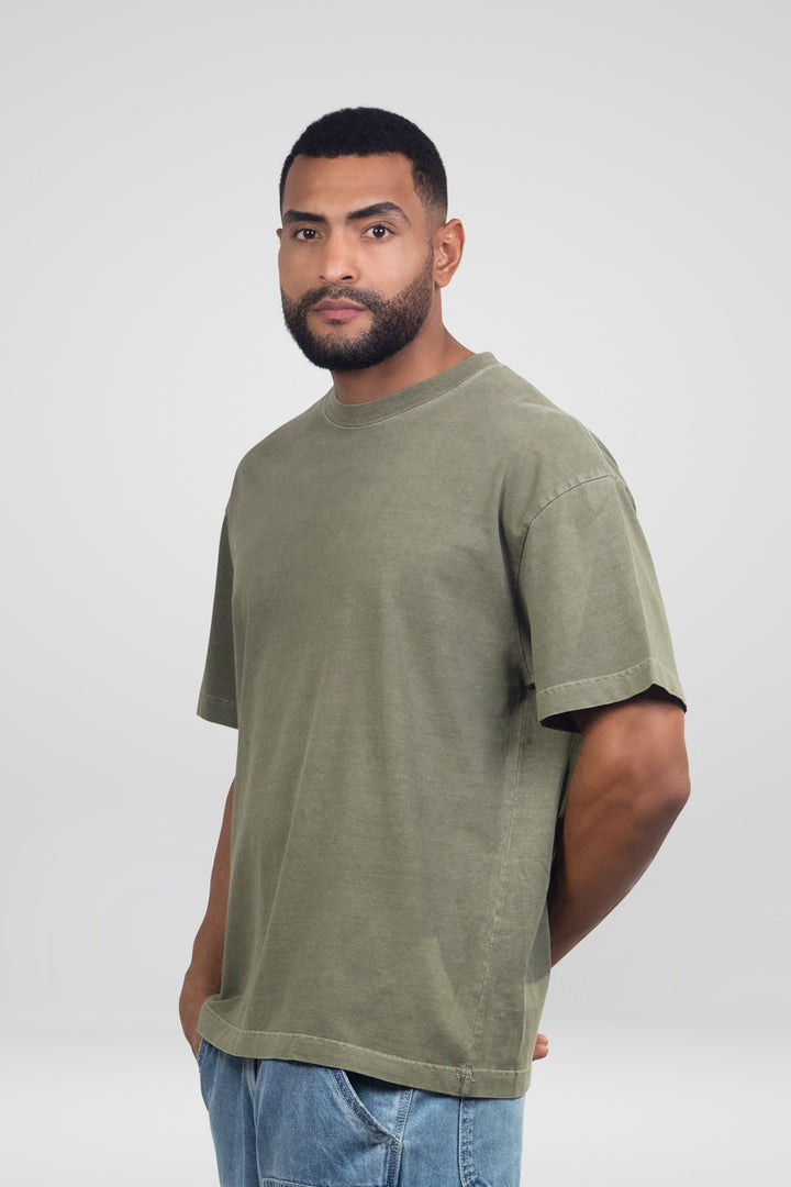 HOMEM-T-SHIRT VERDE NOVA