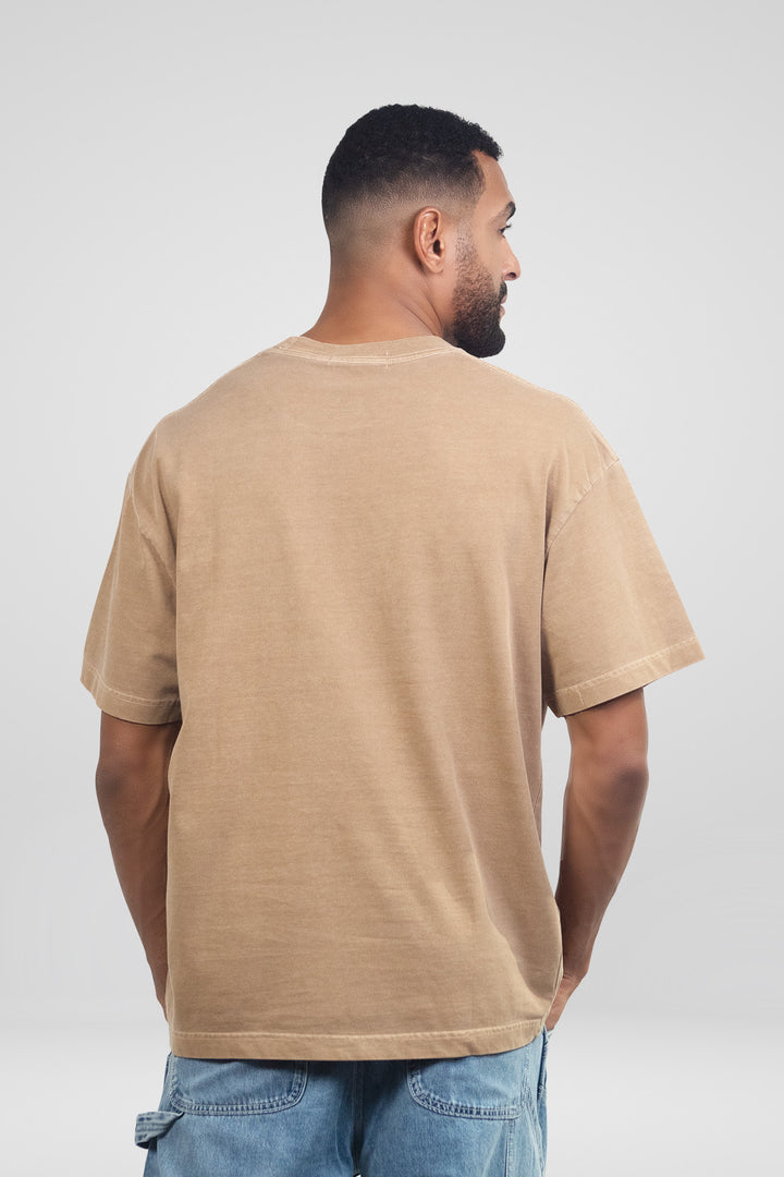 HOMEM-T-SHIRT CAQUI NOVA