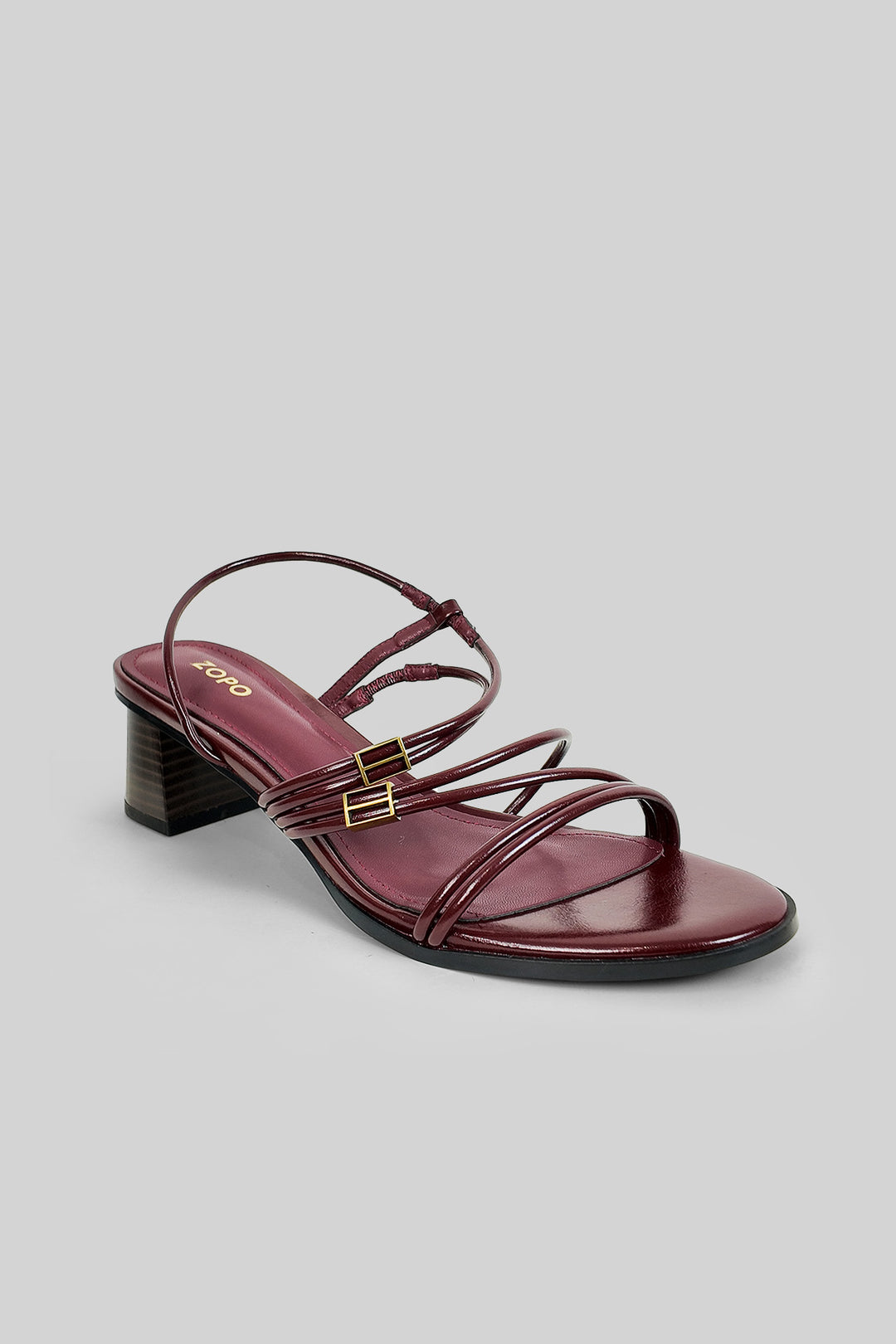 MULHER-SANDÁLIA SALTO GROSSO VINHO NOVA