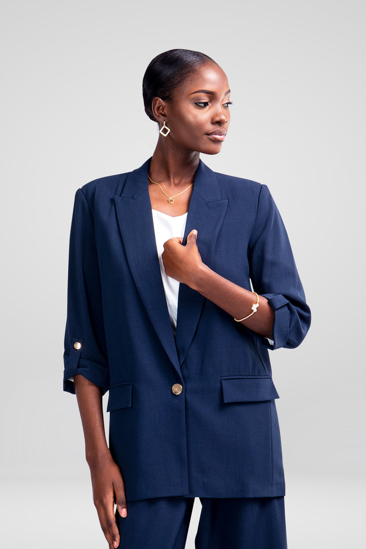 MULHER-BLAZER AZUL ESCURO NOVO