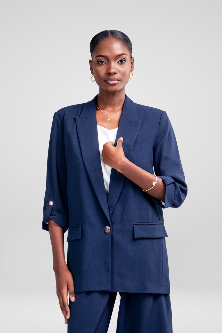 MULHER-BLAZER AZUL ESCURO NOVO