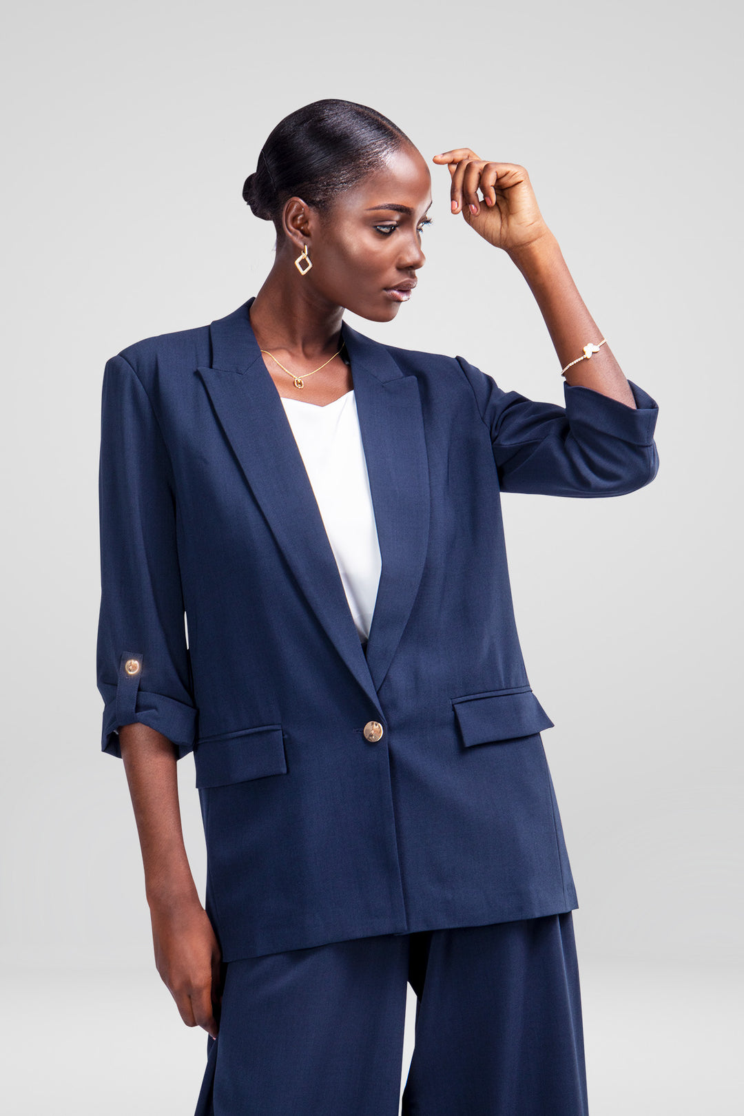 MULHER-BLAZER AZUL ESCURO NOVO