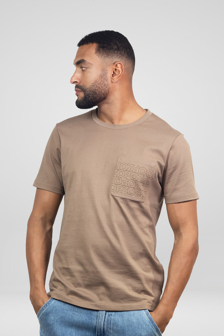 HOMEM-T-SHIRT CASTANHA NOVA