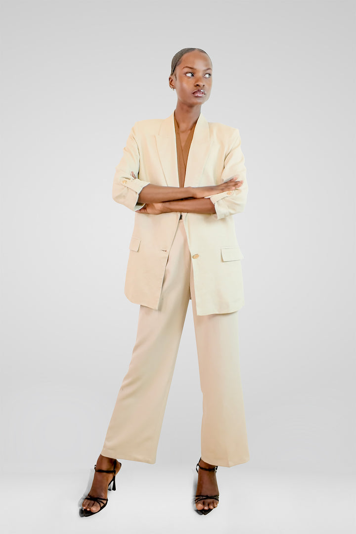 MULHER- BLAZER CREME NOVO