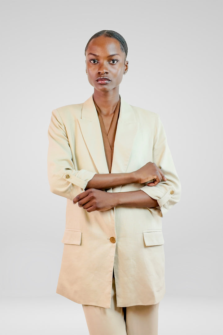 MULHER- BLAZER CREME NOVO