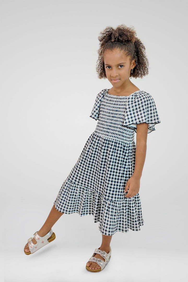 CRIANÇA-VESTIDO PRETO E BRANCO NOVO