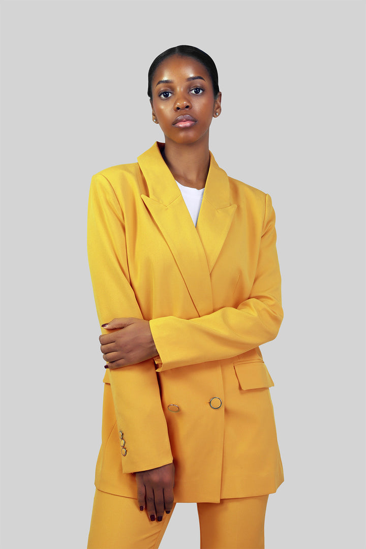MULHER-BLAZER AMARELO NOVO