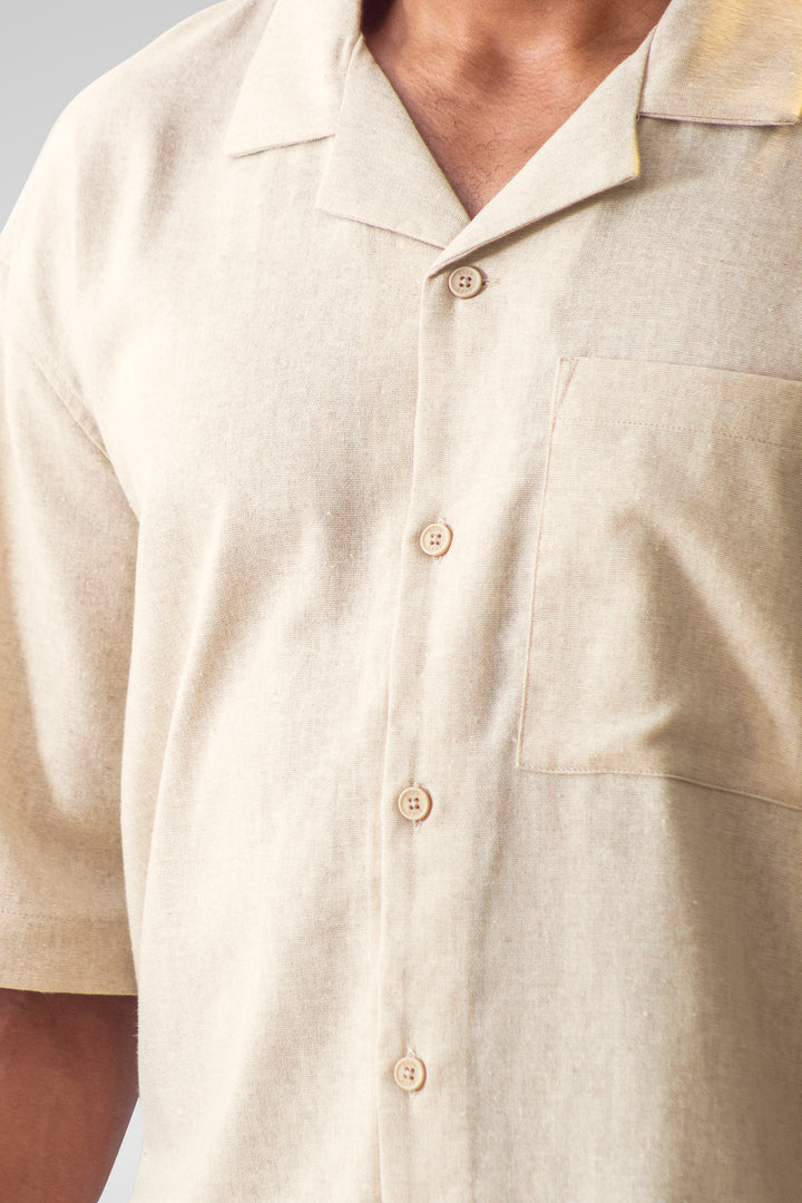 HOMEM-CONFORT CAMISA BEGE NOVA