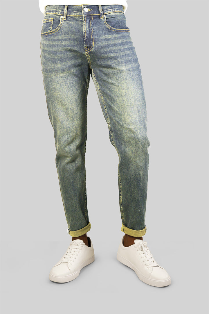 HOMEM-CALÇA JEANS AZUL TURKESA NOVA