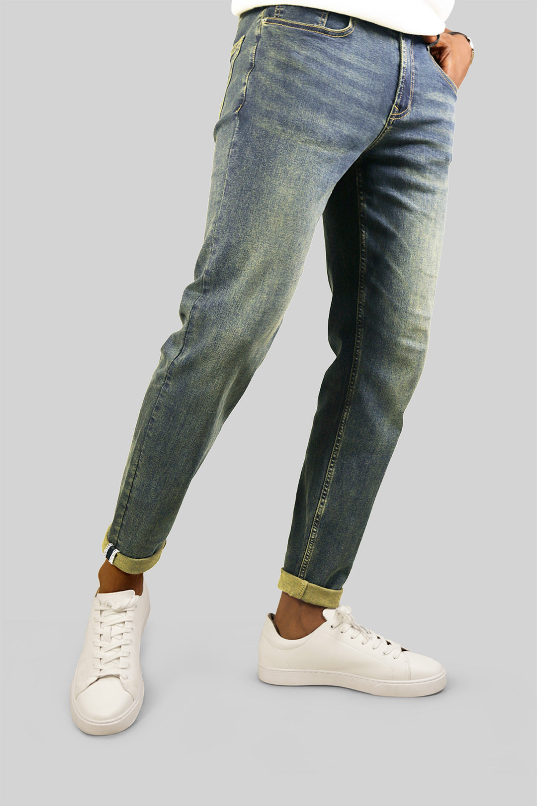 HOMEM-CALÇA JEANS AZUL TURKESA NOVA