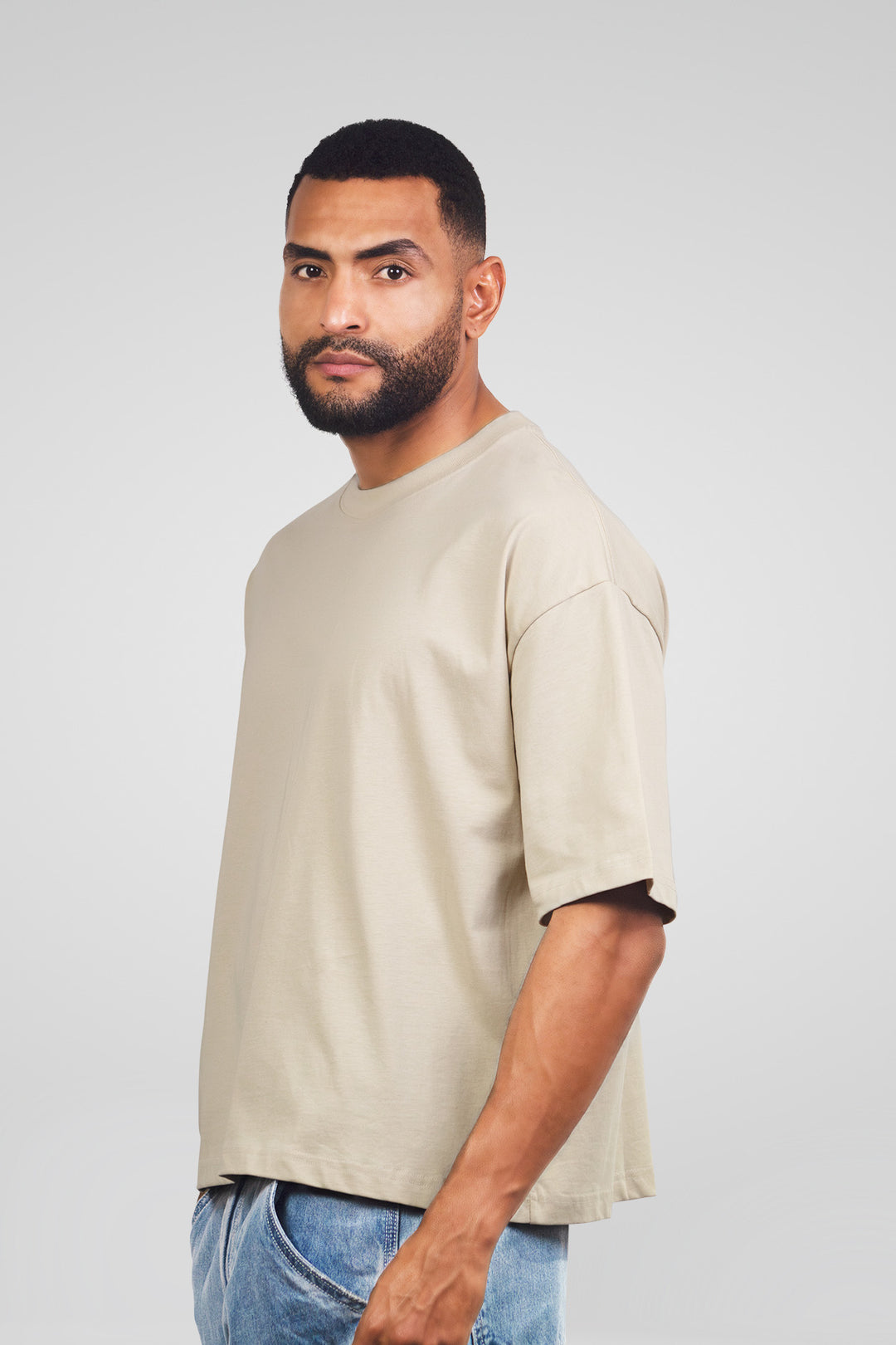 HOMEM-T-SHIRT CAQUI NOVA