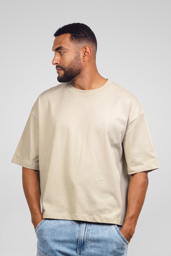 HOMEM-T-SHIRT CAQUI NOVA