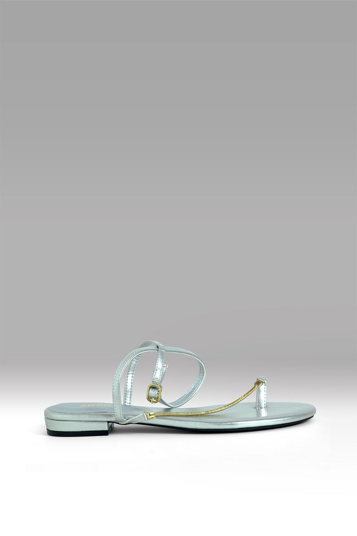 MULHER-SANDÁLIAS PRATEADA NOVA