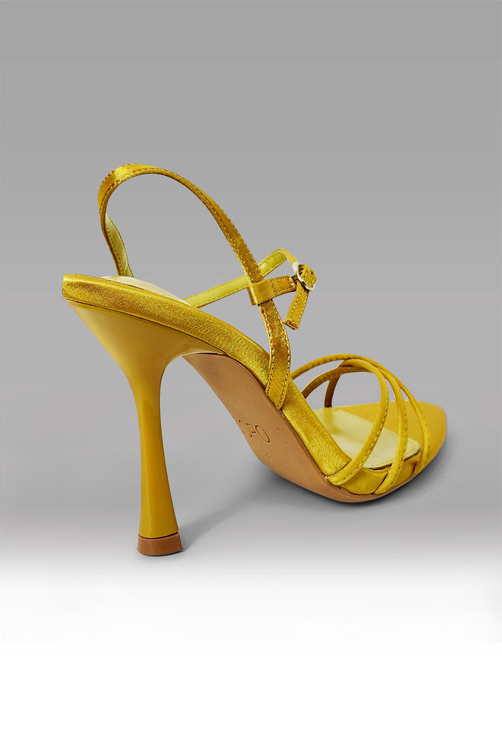 MULHER-SANDÁLIA SALTO ALTO  AMARELA NOVA