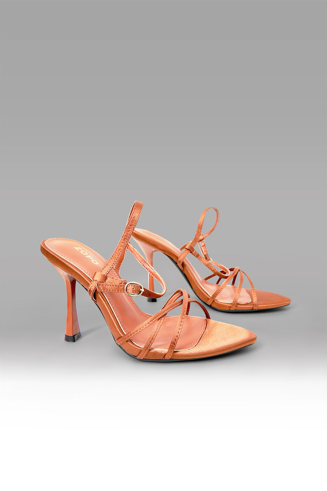 MULHER-SANDÁLIA SALTO ALTO  LARANJA NOVA