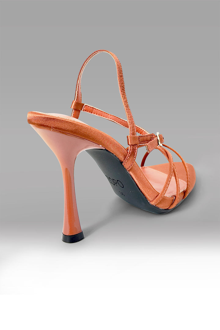 MULHER-SANDÁLIA SALTO ALTO  LARANJA NOVA