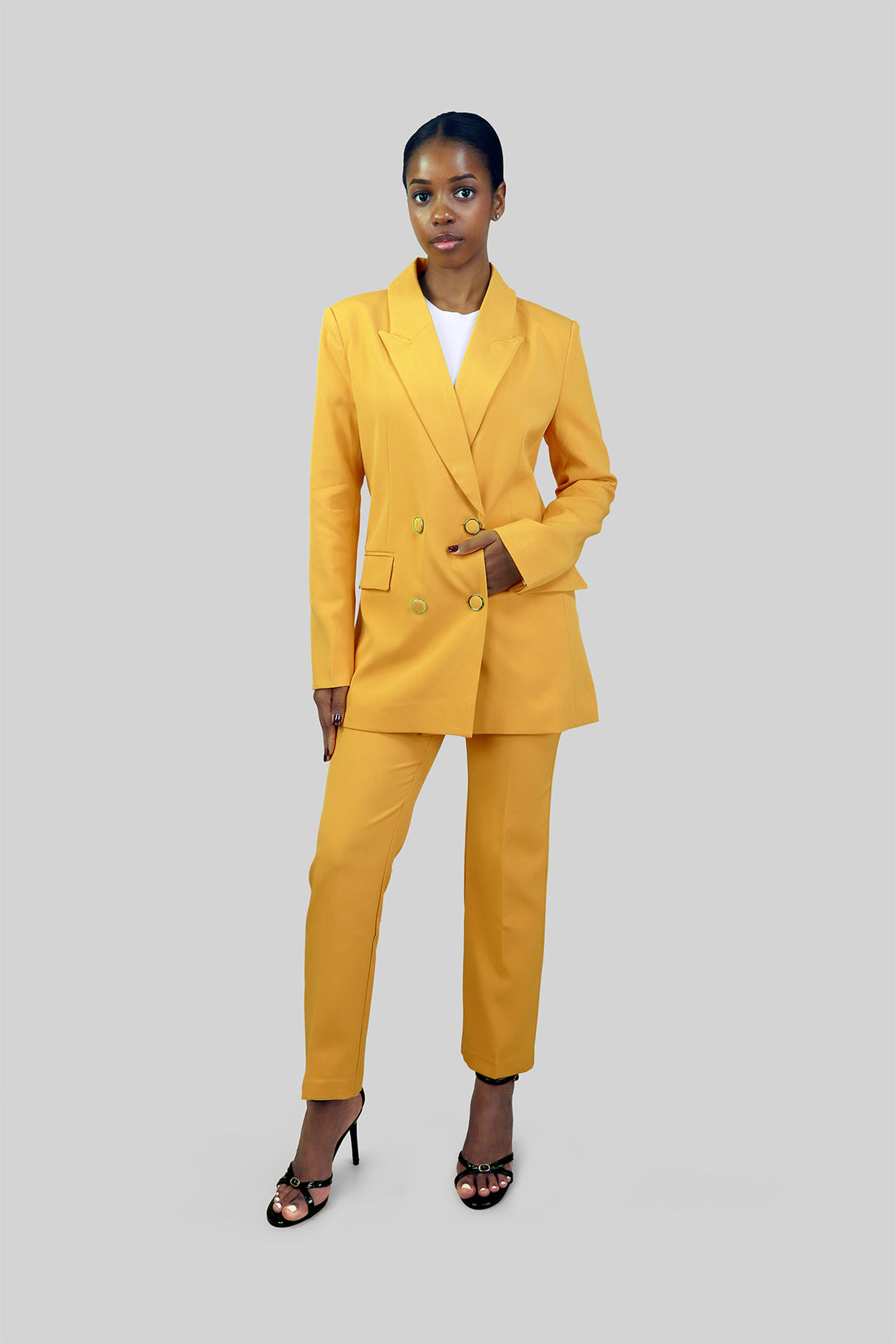 MULHER-BLAZER AMARELO NOVO