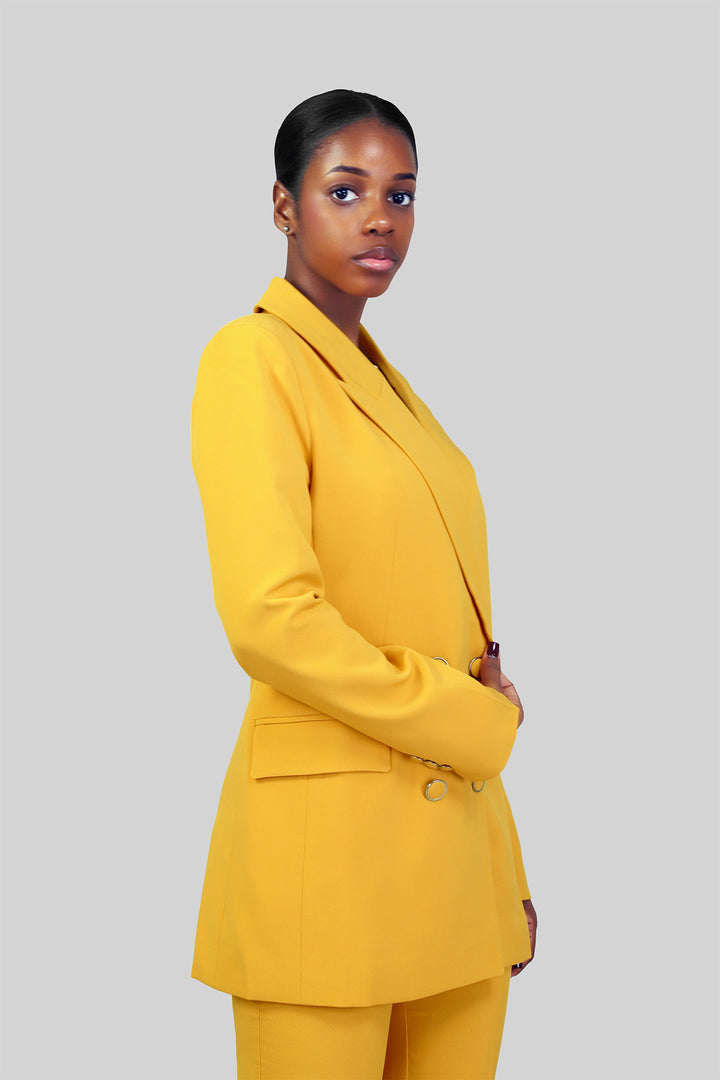 MULHER-BLAZER AMARELO NOVO