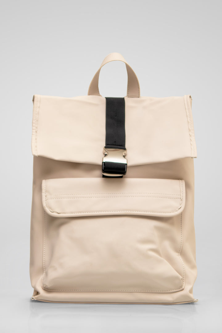 HOMEM-MOCHILA BEGE NOVA