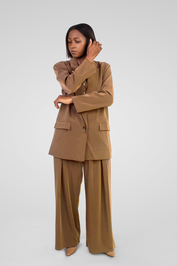 MULHER-BLAZER CASTANHO NOVO