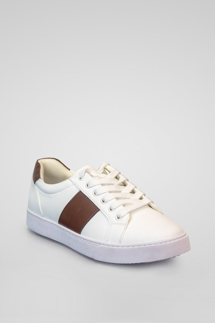 HOMEM-TÉNIS BRANCO E MARROM NOVO