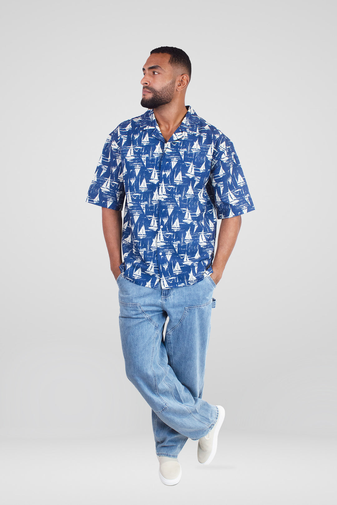 HOMEM-CONFORT CAMISA AZUL NOVA